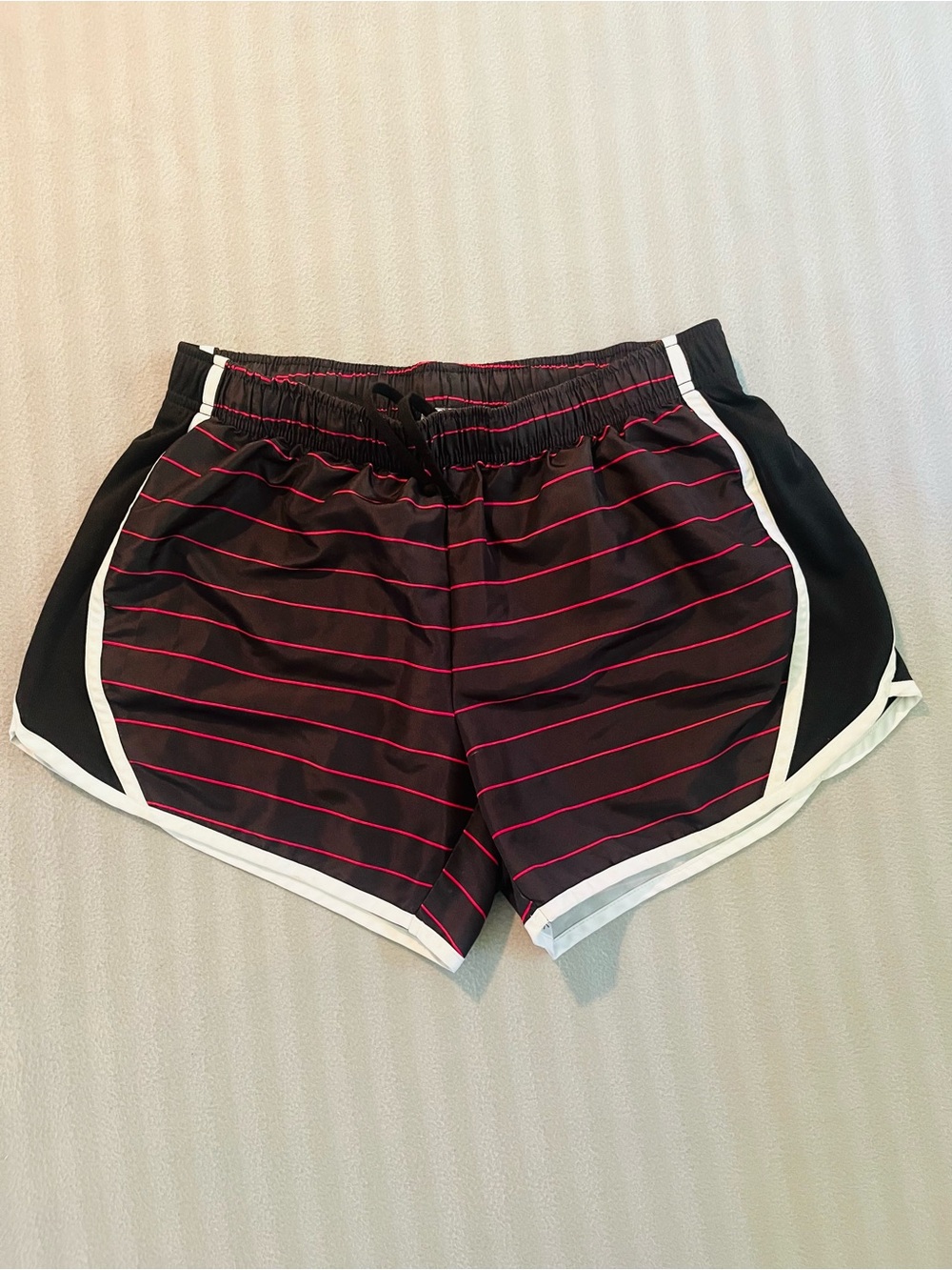 Athletic Works Black Shorts with Pink Stripe Accents
